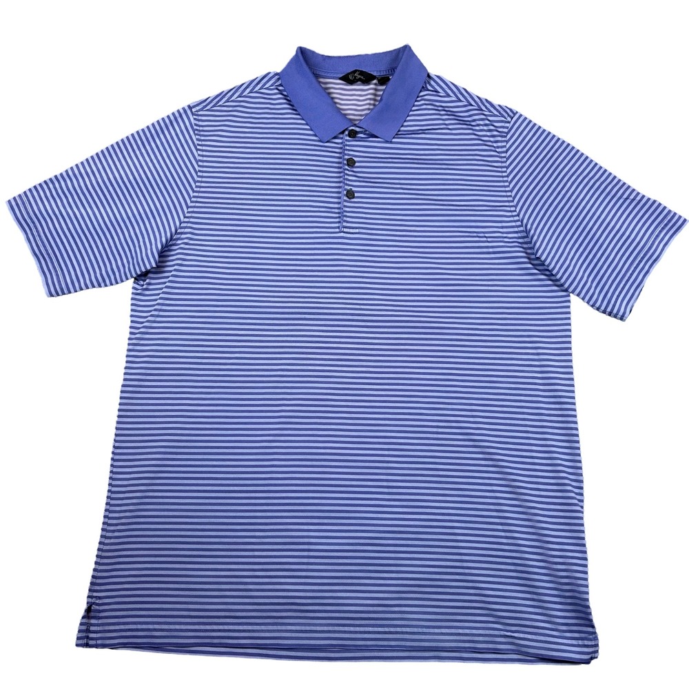 GUC Walter Hagen Mens Purple Striped Short Sleeve Golf Polo Shirt Extra Large XL